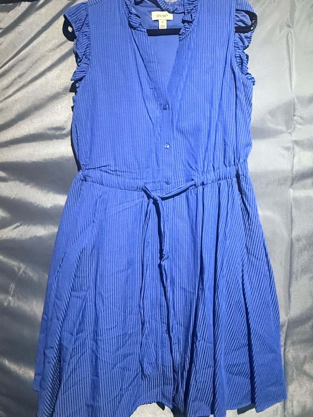 ON 34th Royal Blue Midi Dress with Tie Waist